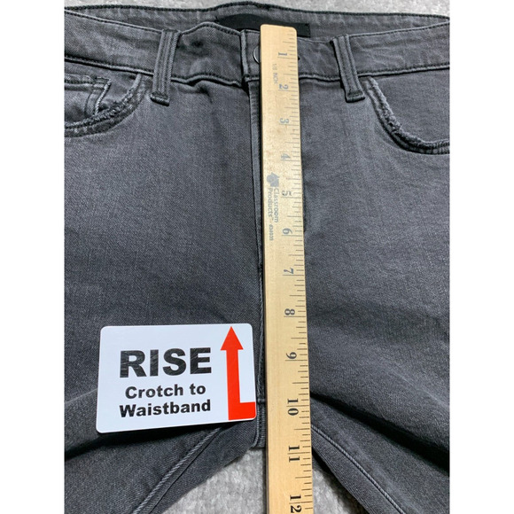 Joe's The Lara Mid Rise Cigarette Ankle Jeans Women Size 30 Black Distressed - Picture 12 of 14